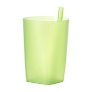 Beautynvta Straw Cups for Kids, Plastic Straw Cup without Lid, Reusable Drinking Cups with Straws for Water, Juice, Milk, Dishwasher Safe, Green